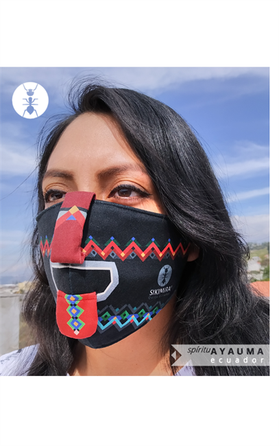 Imagen de "Spíritu AYA UMA" (Negro) Mascarilla unisex