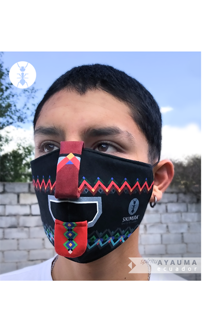 Imagen de "Spíritu AYA UMA" (negro)  Mascarilla unisex