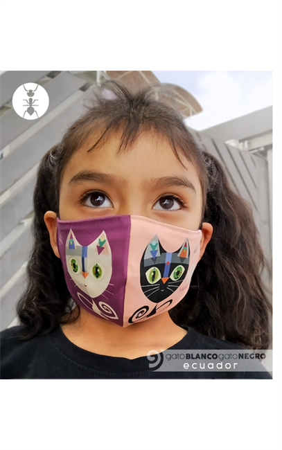 Imagen de "GATO BLANCO & GATO NEGRO" Mascarilla-niños-unisex